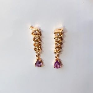 Diamond and amethyst earrings